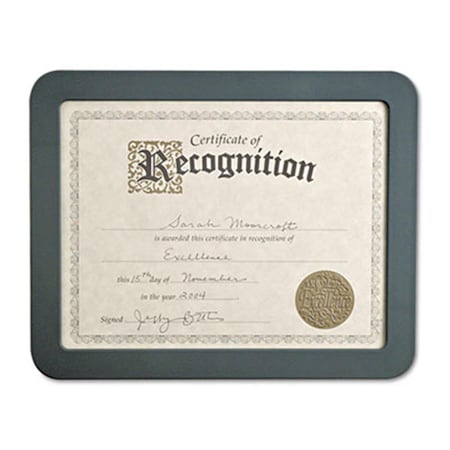 Coolcrafts Recycled Plastic Cubicle Certificate Holder - Charcoal - 12.5 x 10 CO3328849